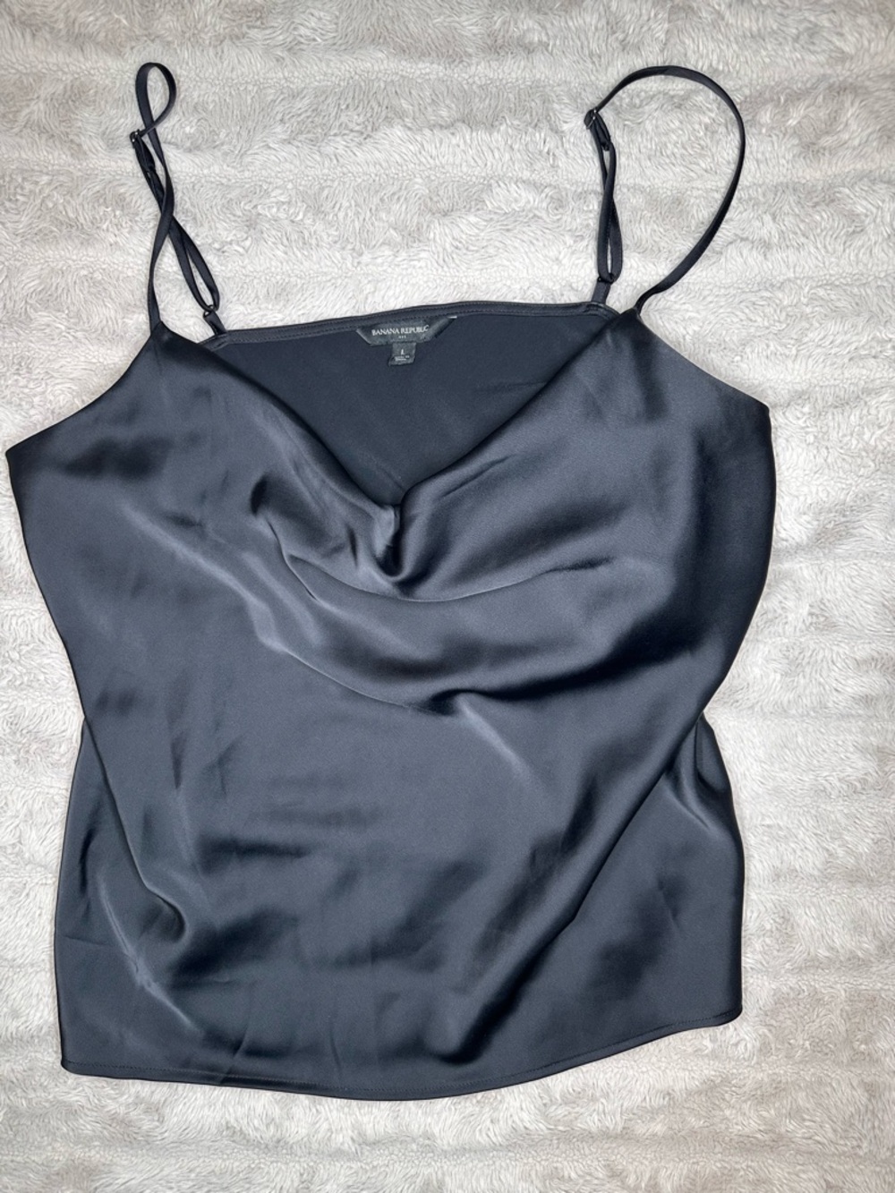 Banana Republic Satin Cowl-Neck Camisole in Black